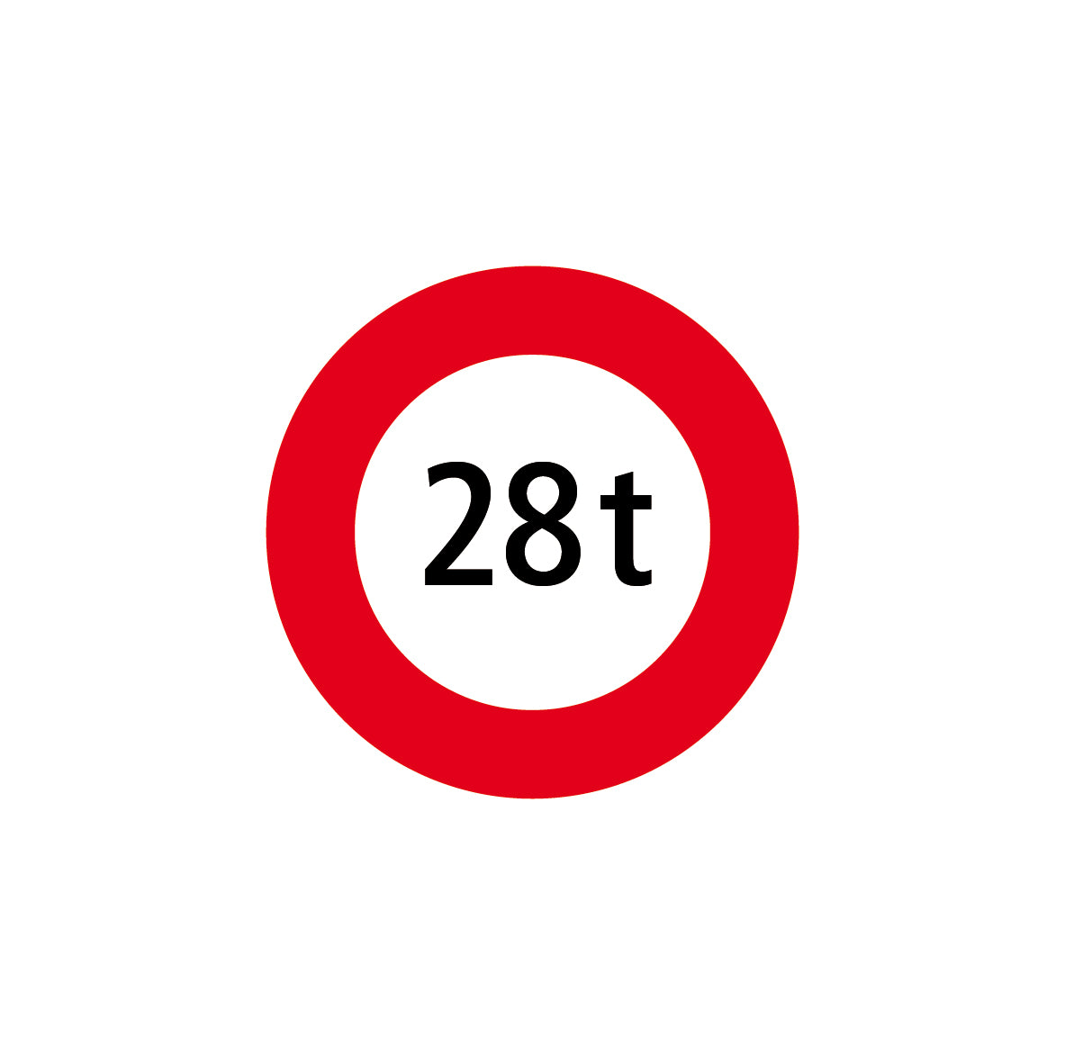 2.16 Höchstgewicht, 28.0 t, Vorschriftssignal