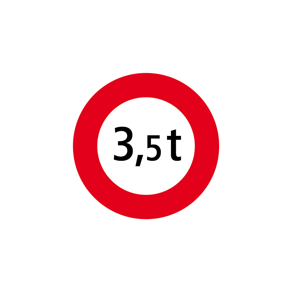 2.16 Höchstgewicht, 3.5 t, Vorschriftssignal