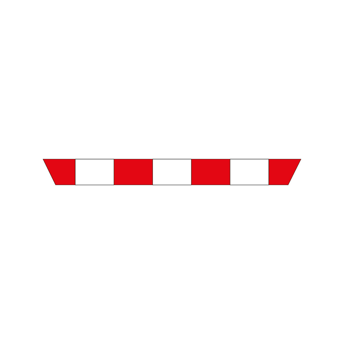 Absperrschranke Alu, 100 mm, rot-weiss, 200 cm, Reflektierend R2 hinten und vorne