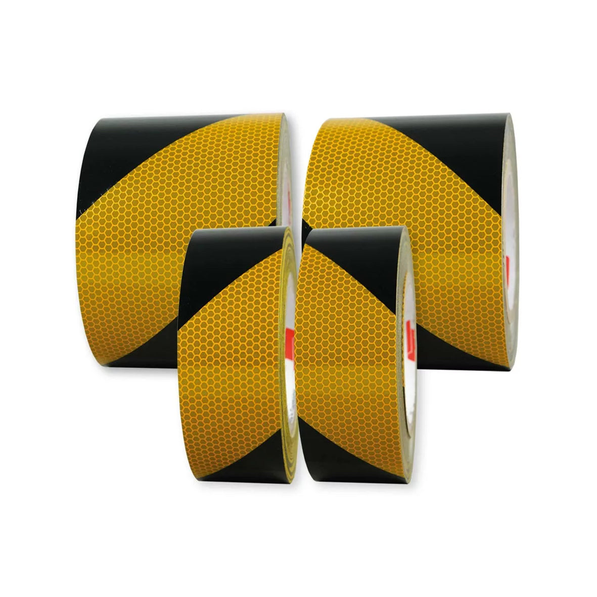 Warnmarkierungsband R2, für Fahrzeuge, R2, gelb-schwarz, 25 m x 100 mm, linksweisend