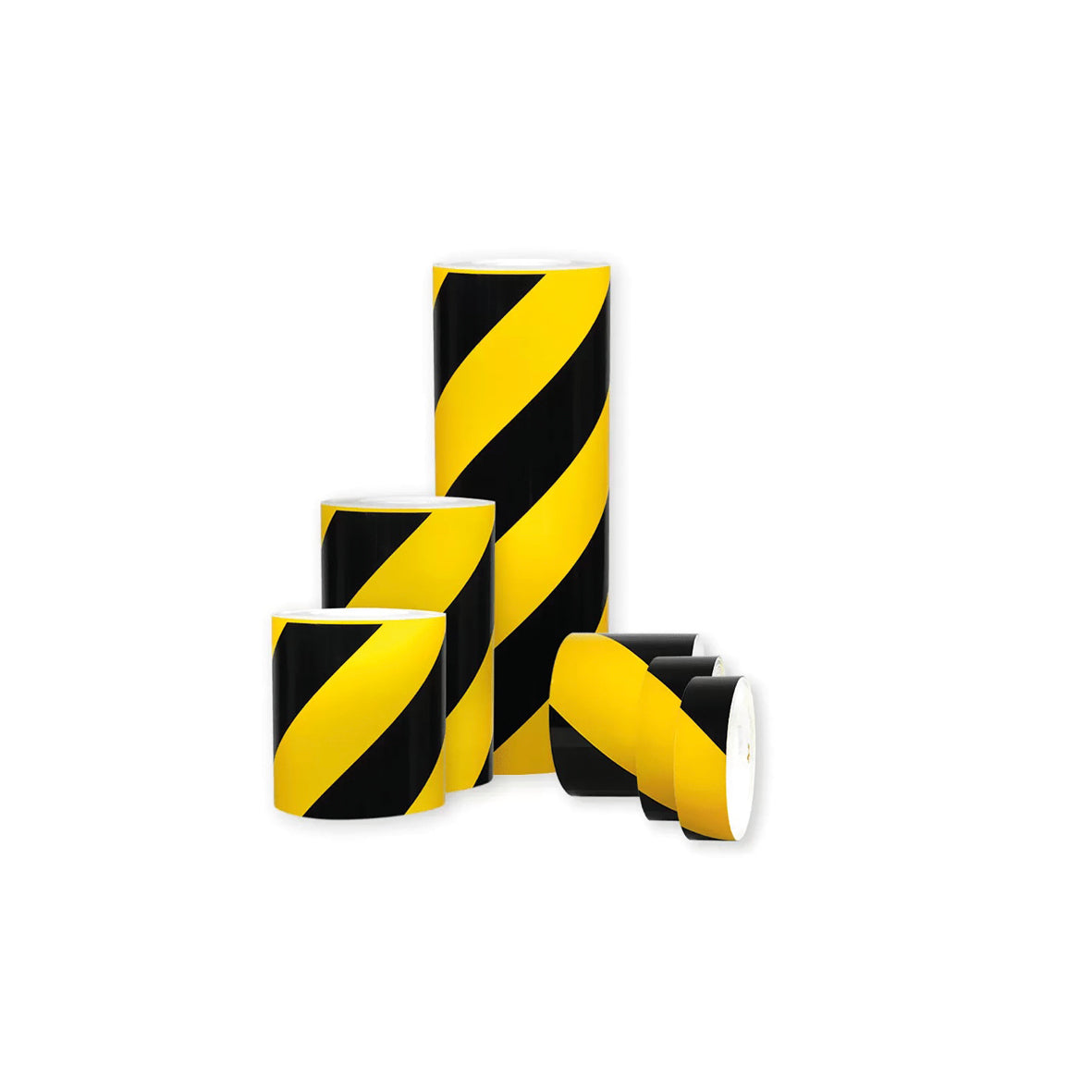 Warnmarkierungsband R1, für Fahrzeuge, R1, gelb-schwarz, 10 m x 200 mm, linksweisend