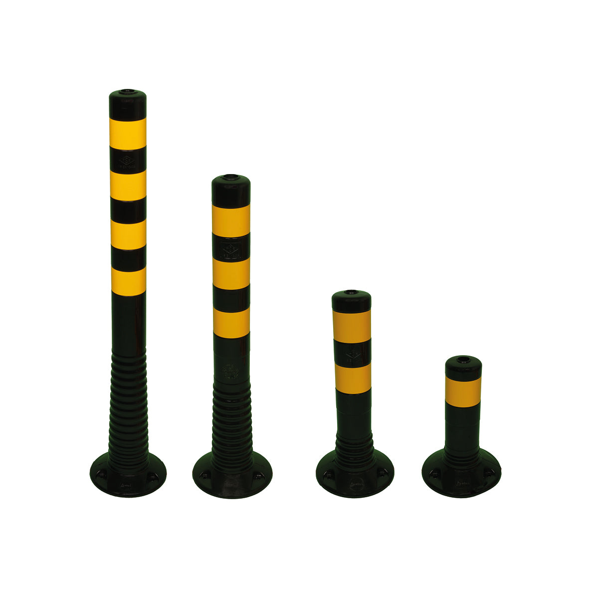 Flexipfosten, schwarz, ø 80 mm, 750 mm, 3 gelb reflektierende Streifen, 1,32 kg