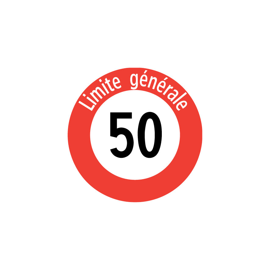 2.30.1b Vitesse maximale "50 Limite générale", Vorschriftssignal