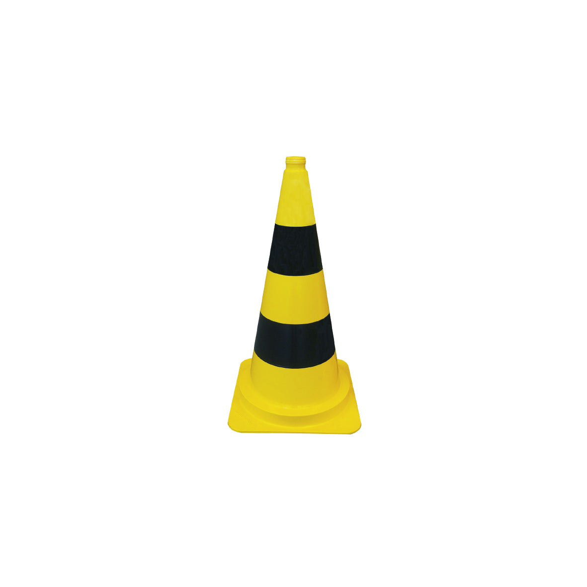 Verkehrsleitkegel gelb-schwarz, leicht, 2 Streifen, h = 50 cm, g = 1.3 kg