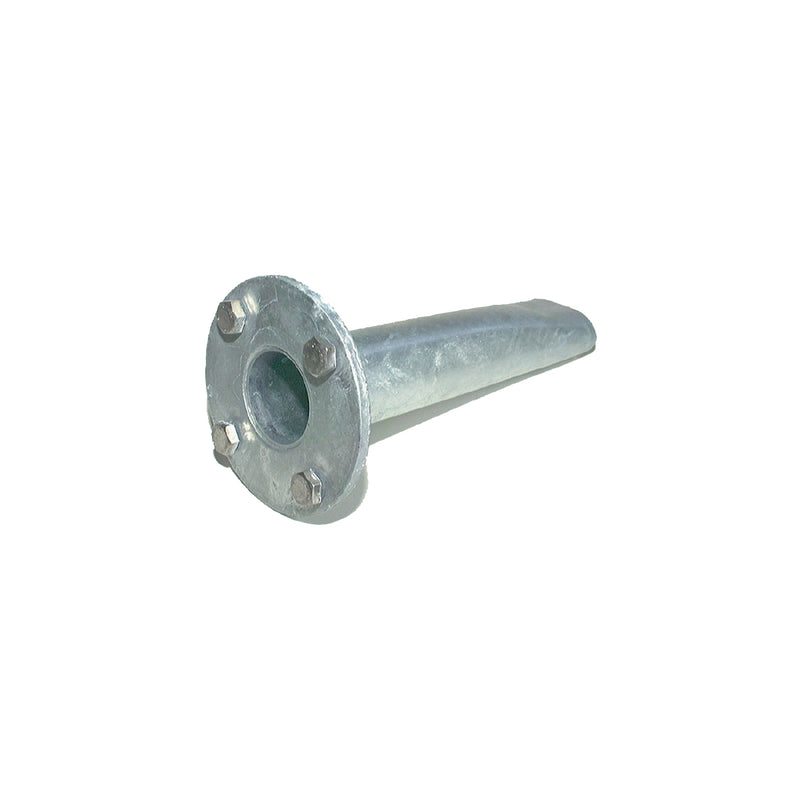 Flansch, angeschweisst an Standrohr (1/2" und 2" Länge nach Wahl). Aufpreis zu Standrohr.