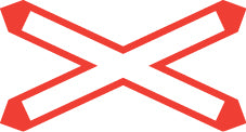 Einfaches Andreaskreuz 3.22/3.24, Bahnsignale, 155 cm, DG3