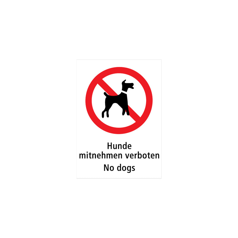 Verbotstafel nach Ö-Norm, 1.0346, Hunde mitnehmen verboten...,  50/70 cm, Alu Composite 3 mm