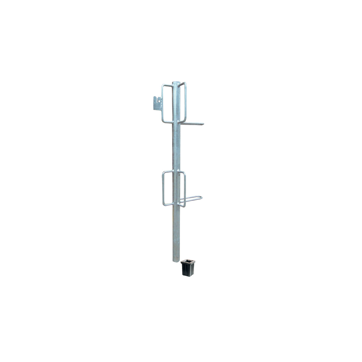 Ständer für Absperrlatten, 6 Lattenhalter, Höhe 100 cm, verzinkt, ø 42.5 mm, mit Kunststoffschuh 60/60 mm, 3.2 kg