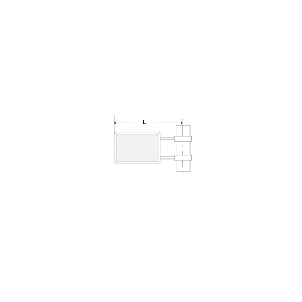 Signalträger 4-Eck, 50/35 cm, seitlich, 2 Stahlbandbriden