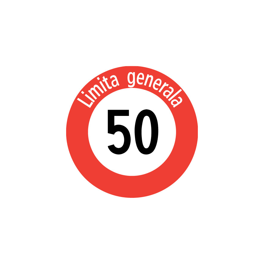 2.30.1d Höchstgeshwindigkeit "50 Limite generala", Vorschriftssignal