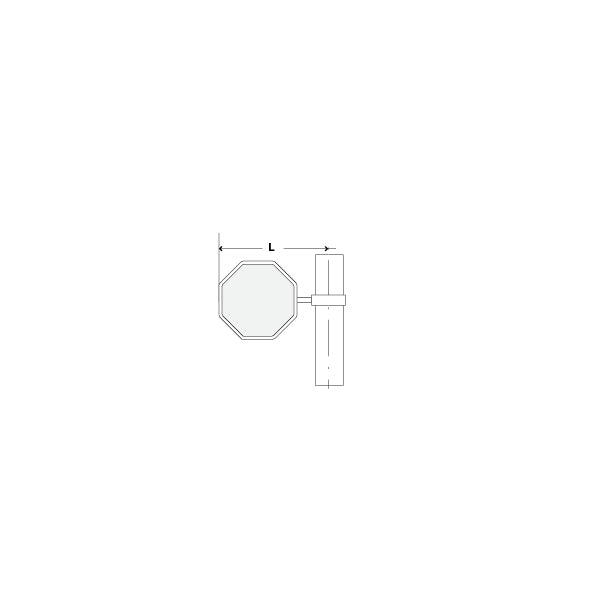 Signalträger 8-Eck, 60/60 cm, seitlich, 2 Briden