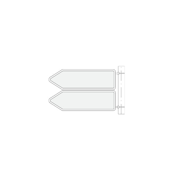 Signalträger Wegweiser, 100/45 bis 65 cm, seitlich, 2 Stahlbandbriden