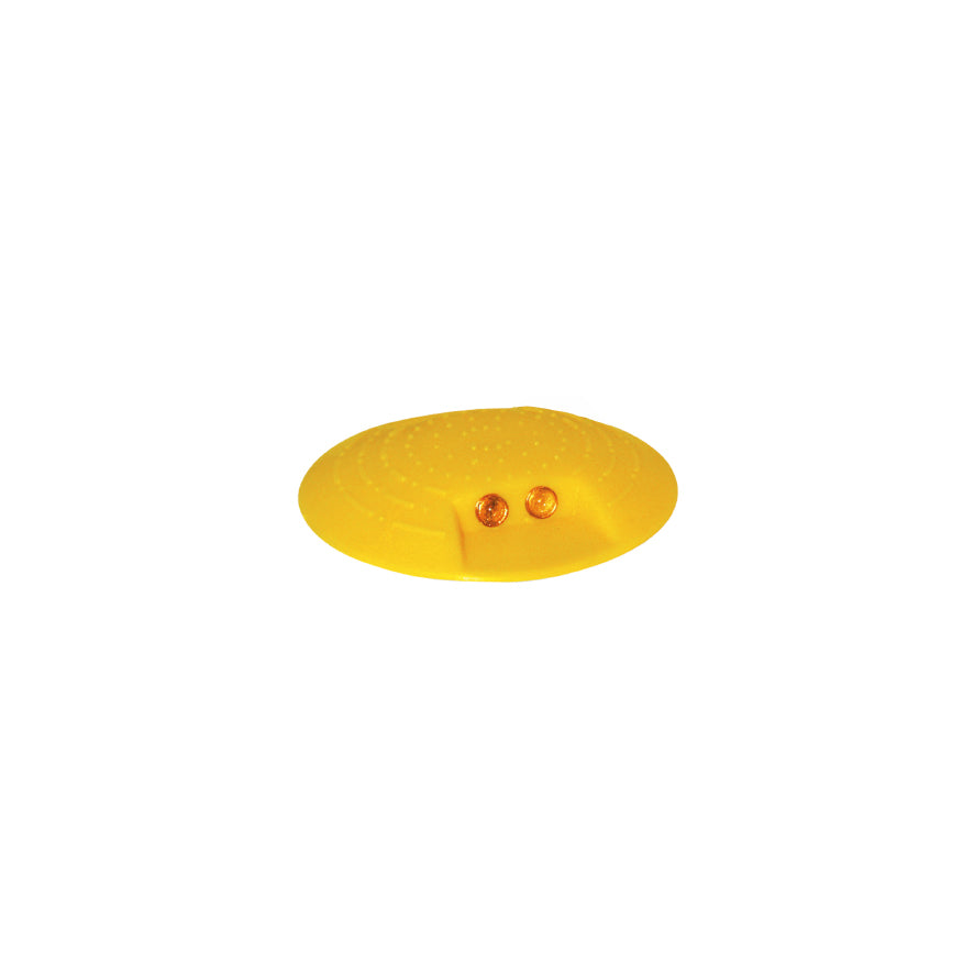 Markierungsknopf, gelb, ø 120 mm, zum Aufkleben, mit 2 Reflexlinsen beidseitig, 0,2 kg; VE = 50 Stk.
