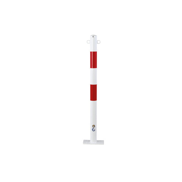 Absperrpfosten 60, zum Aufschrauben, 2 Ösen, rot-weiss, ø 60 mm, Höhe: 1000 mm