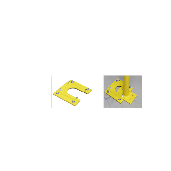 Absperrpfosten 70, zum Aufschrauben Zubehör, Montageplatte gelb für Pfosten zum Aufschrauben (120 x 95 mm)