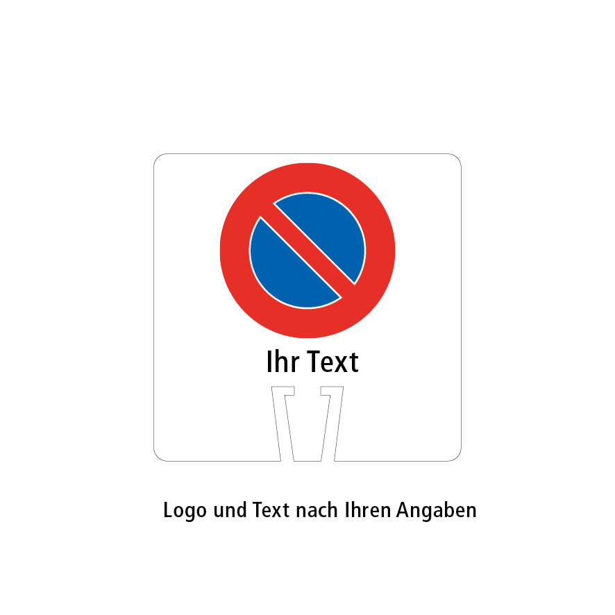 Klemmschild, Ihr Text/Logo, für Verkehrsleitkegel, 35 x 35 cm, Reflektierend R1