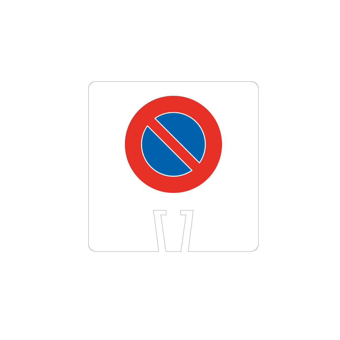 Leitkegel Zubehör, Klemmschild, Parkieren verboten 2.50, für Verkehrsleitkegel, 35 x 35 cm, Reflektierend R2, AC 3 mm