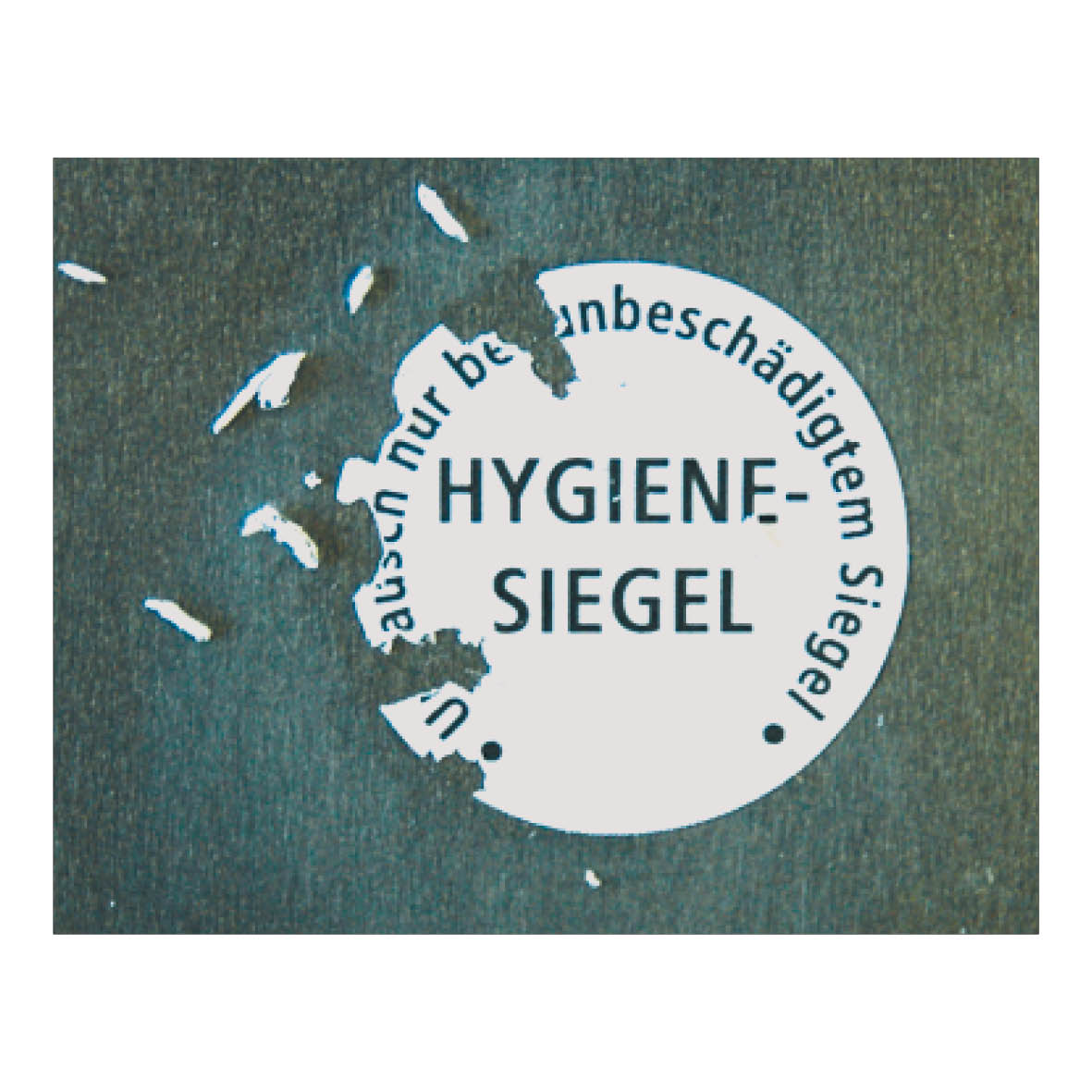 Sicherheitssiegel 4.0104, FO-F, weiss/schwarz, "HYGIENESIEGEL-Umtausch nur bei unbeschädigtem Siegel"
