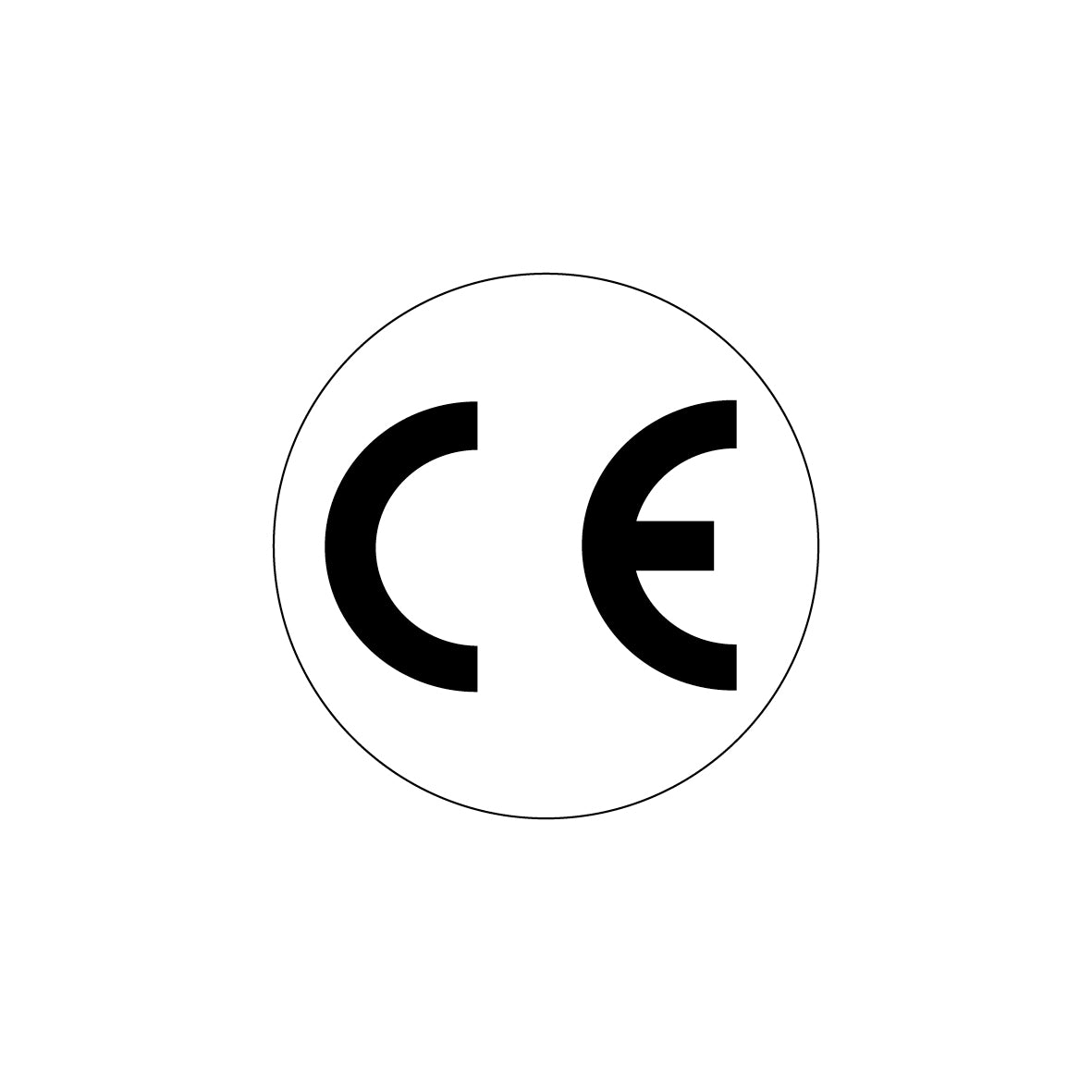 CE-Zeichen, ø 10 mm, PET, weiss/schwarz, VE = 1000 Stk., auf Bogen