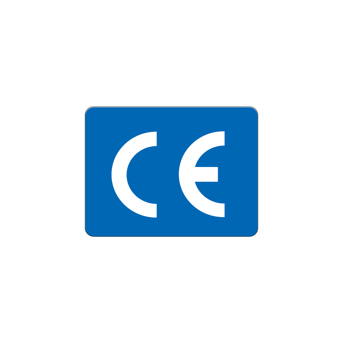 CE-Zeichen, 4.0061, 20 x 15 mm, Schrifthöhe 10 mm, FO, auf Bogen = 25 Stk., blau/weiss, Einheit 100 Stk.