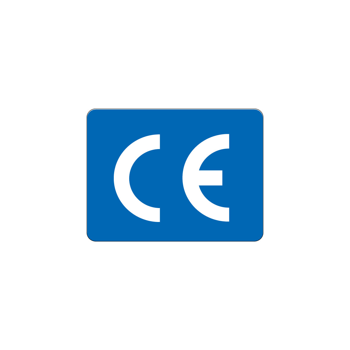CE-Zeichen, 4.0061, 60 x 45 mm, Schrifthöhe 26 mm, FO, auf Bogen = 25 Stk., blau/weiss, Einheit 100 Stk.