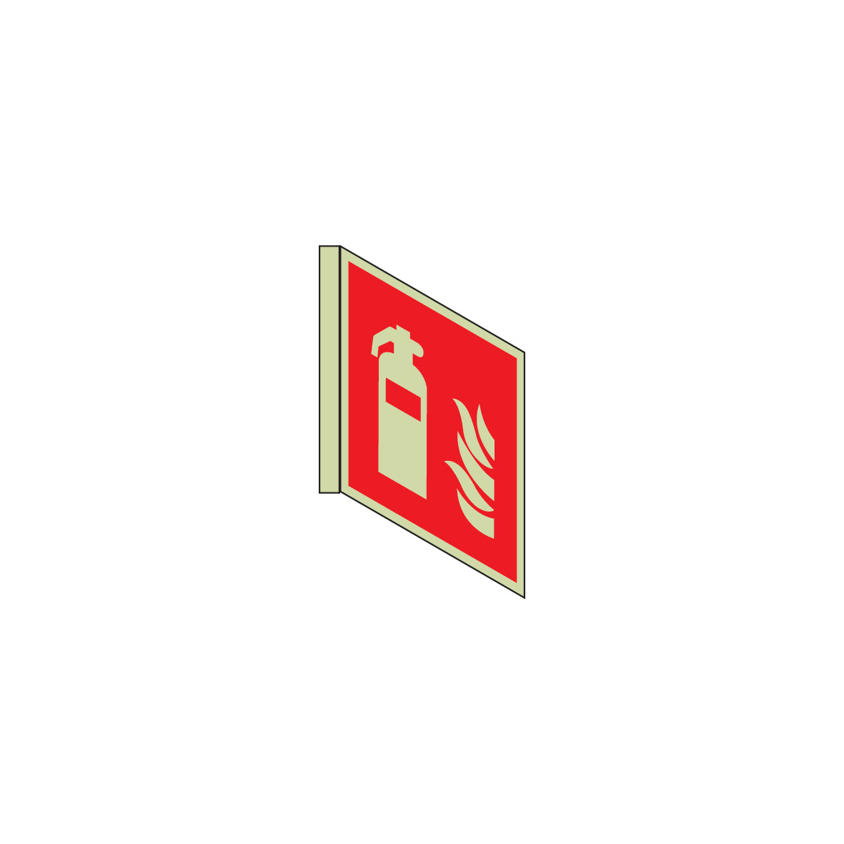 6.B-001 Feuerlöscher, Brandschutzzeichen Fahnenschild doppelseitig, ISO, PK-E, 150/150 mm