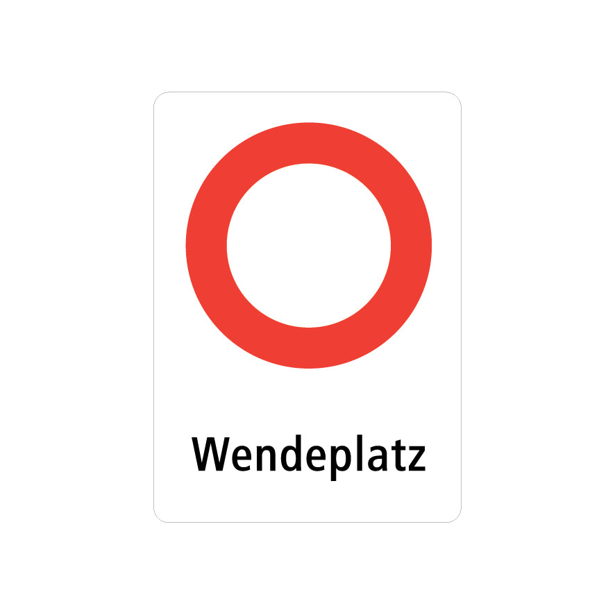Kombisignal Vorschriftssignal, Alu 2 mm, Logo 2.01, Wendeplatz