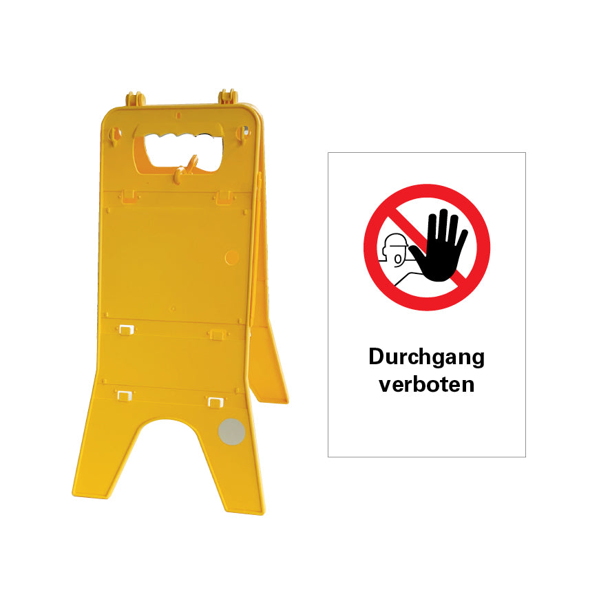Warnaufsteller, 2-teilig gelb, doppelseitig, 6.V-903 Durchgang verboten