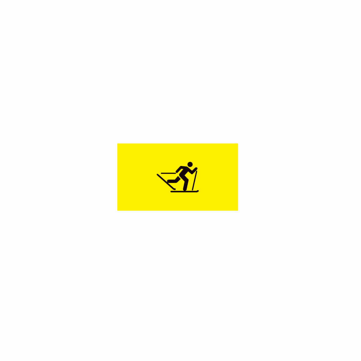 SKUS Gefahrensignal, 1.0013, fluoreszierend gelb, Logo Langläufer, 40/20 cm, Alu Composite 3 mm