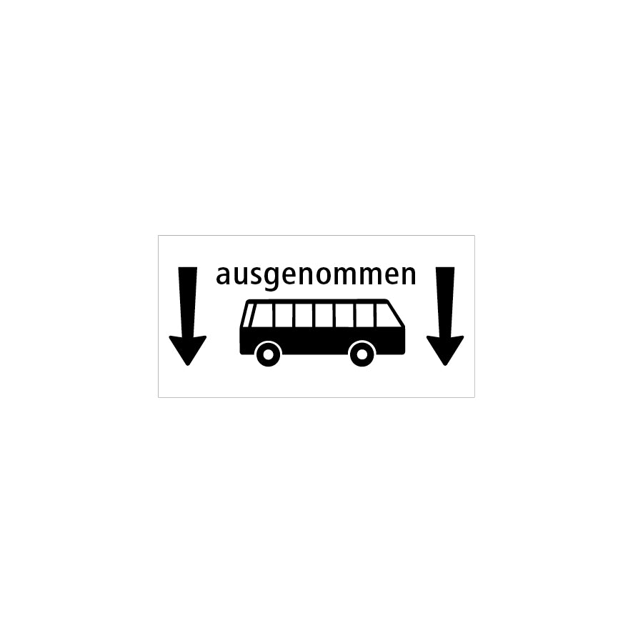 Zusatztafeln, Strassensignalisation, ausgenommen Ende Gesellschaftswagen