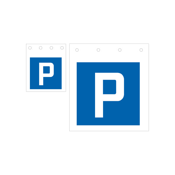 4.17 Parkieren gestattet, Hinweissignal, Planenstoff, 12.5/15 cm, einseitig