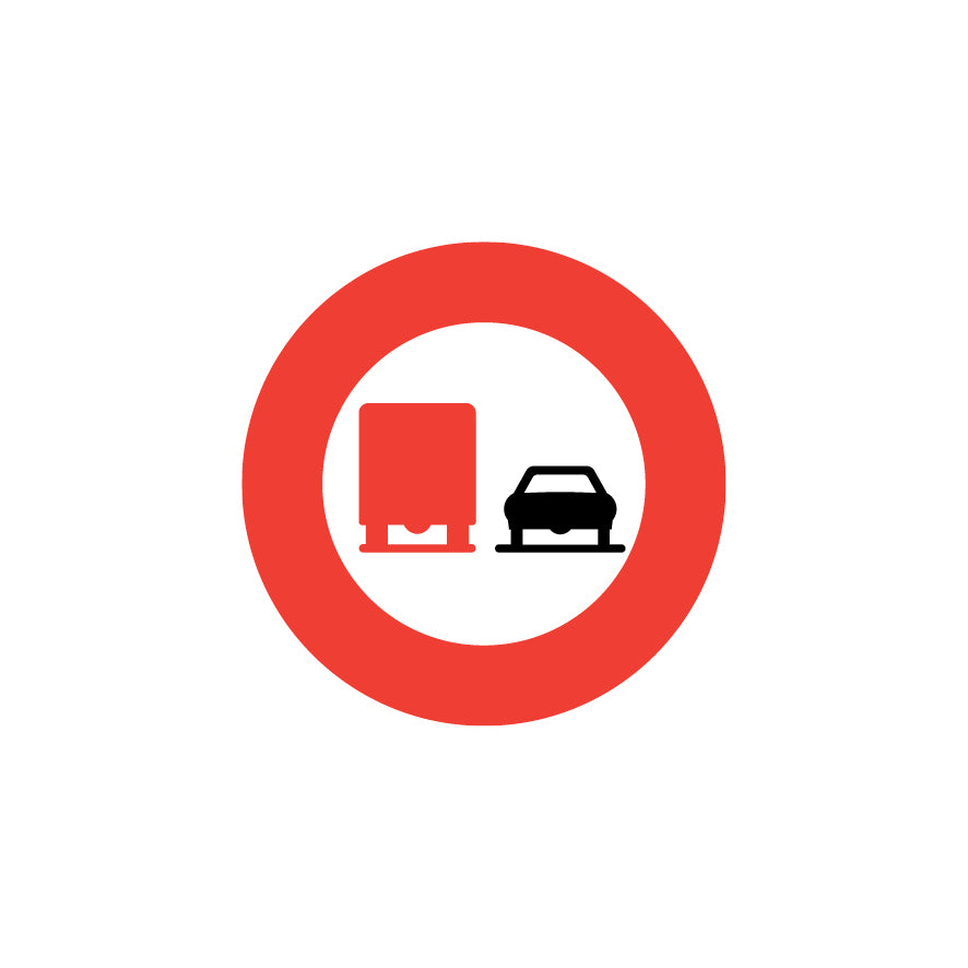 2.45 Überholen für Lastwagen verboten, Vorschriftssignal