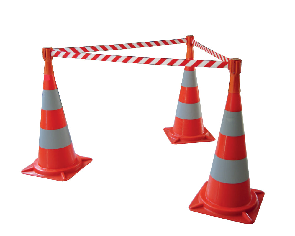 Tensabarrier Tensacone, orange, rot-weiss 3.65 m, passt auf 75 und 100 cm Leitkegel