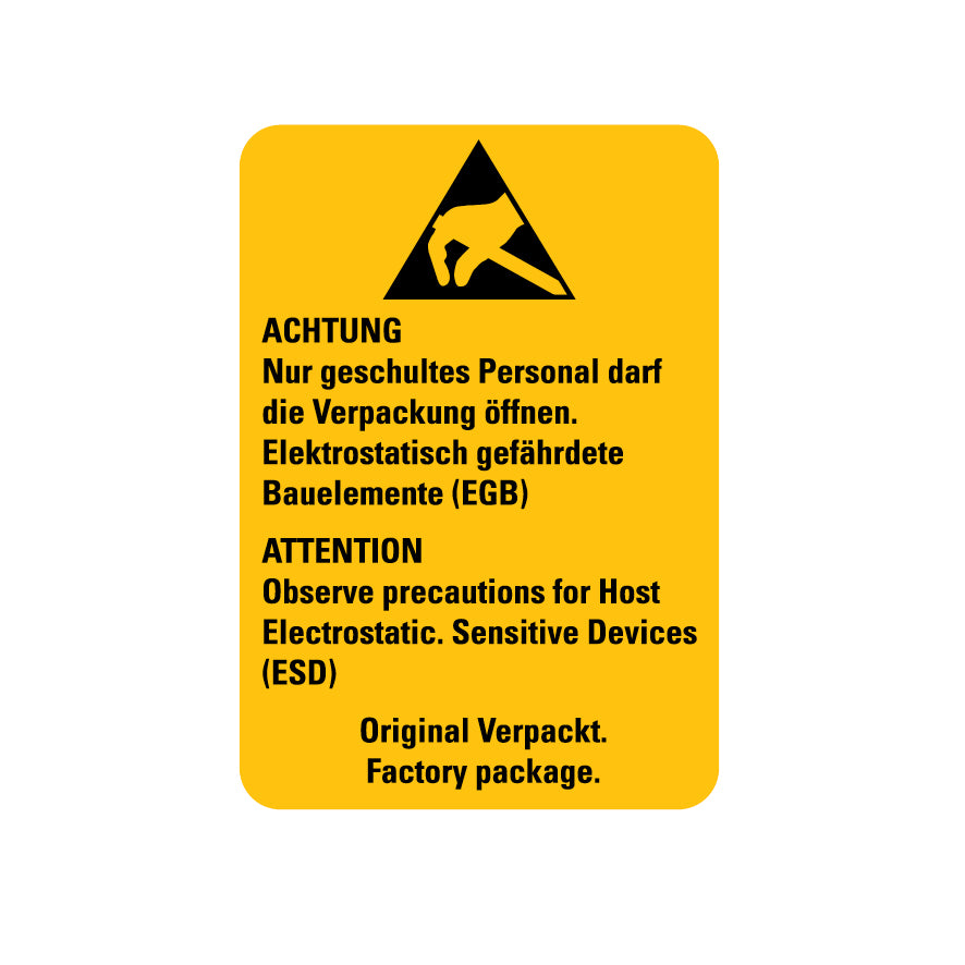 Warnzeichen 6.W-278, 50 x 35 mm, Dokumentenfolie FO-F, VE = 100 Stk., ACHTUNG Nur geschultes Personal.....