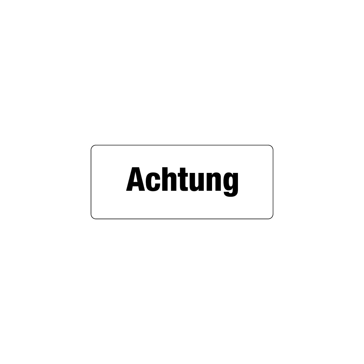 GHS-Text, 26 x 10 mm, FO, Folie selbstklebend mit Laminat, Text: Achtung, VE=100 Stk.