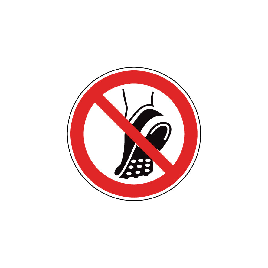 6.V-033 Metallbeschlagenes Schuhwerk verboten, Verbotszeichen, ISO