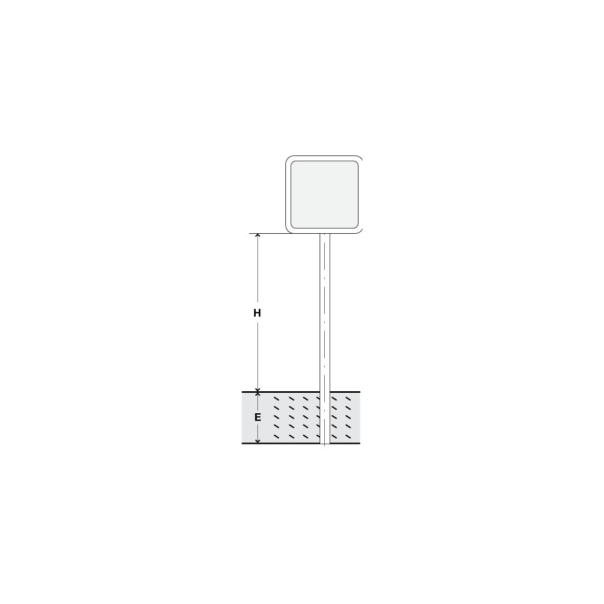 Signalträger Leiteinrichtung, 90/90 cm, H=110 cm, E = 50 cm