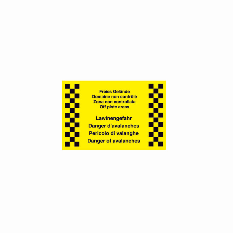 SKUS Gefahrensignal, 1.0015, fluoreszierend gelb, Logo Lawinengefahr/freies Gelände, 60 /40 cm, Alu Composite 3 mm