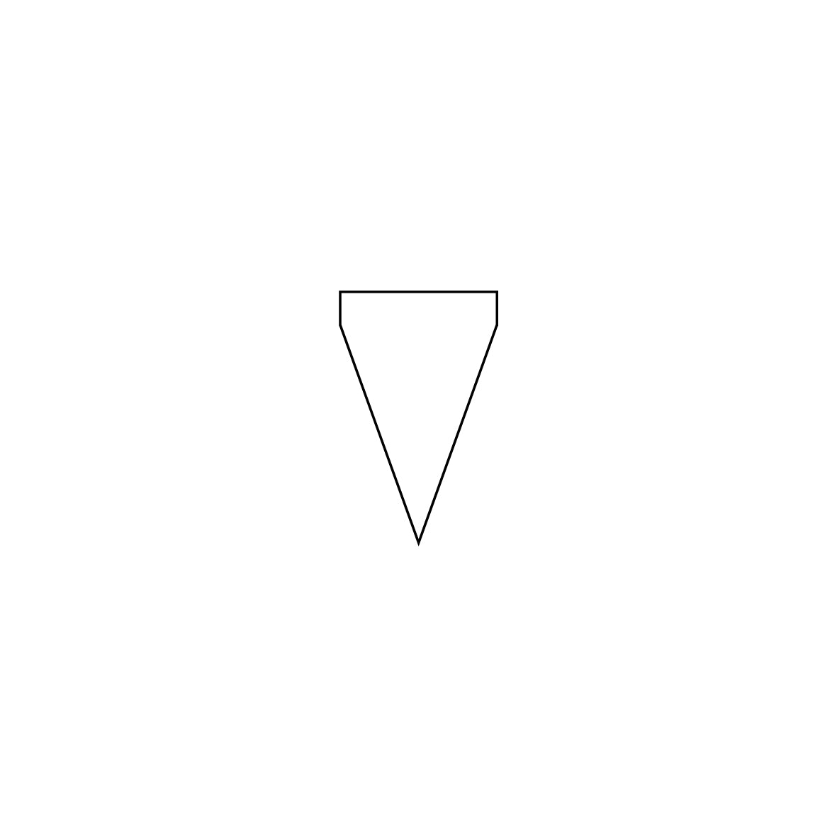 Einzelflagge, 1.0358, "Dreieck weiss", 12.5/20 cm, ungesäumt