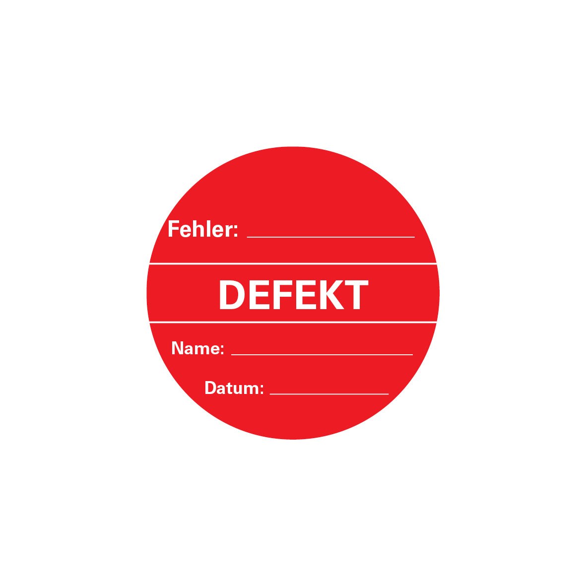 Qualitätskennzeichen, FO-A, rot-weiss, ø 60 mm, 4.0325, "Fehler Defekt", VE 100 Stk.