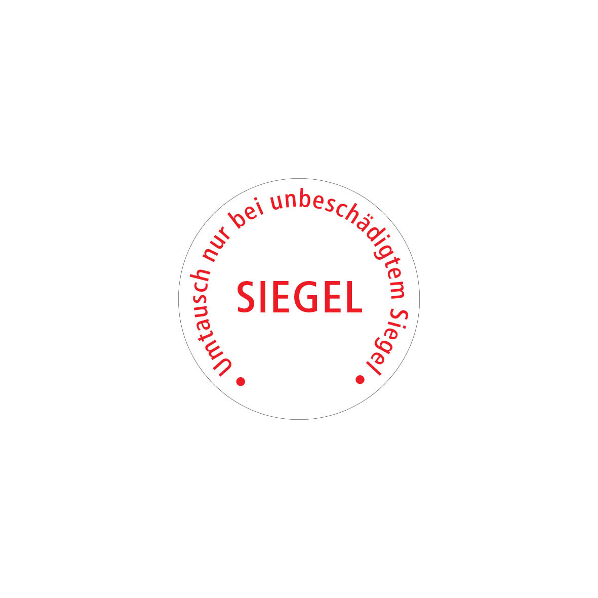 Sicherheitssiegel 4.0115, FO-F, weiss/rot, "SIEGEL-Umtausch nur bei unbschädigtem Siegel"