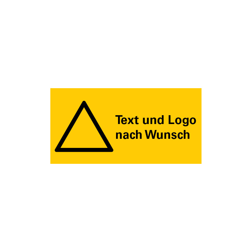 Warnzeichen Sonderanfertigung, 6.W-253, 52 x 26 mm, FO, Folie selbstklebend, Text: ... und Logo aus Bibliothek