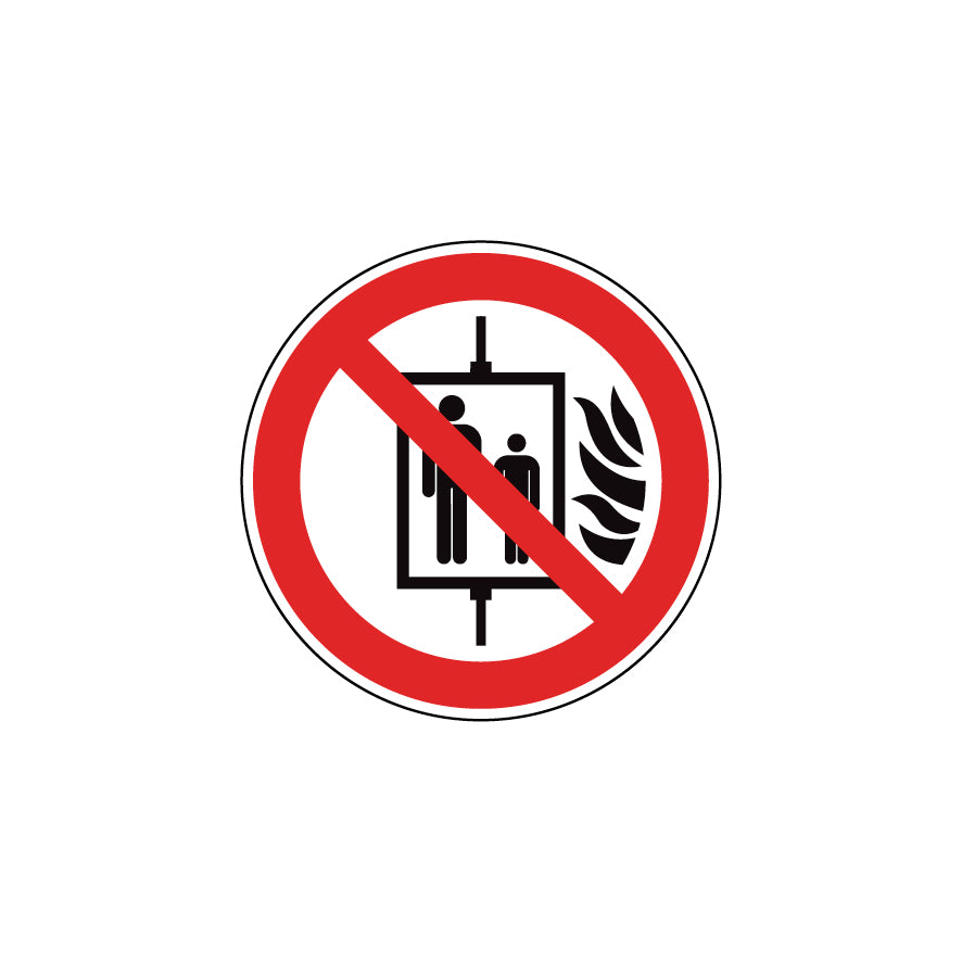6.V-003 Aufzug im Brandfall nicht benutzen, Verbotszeichen, ISO