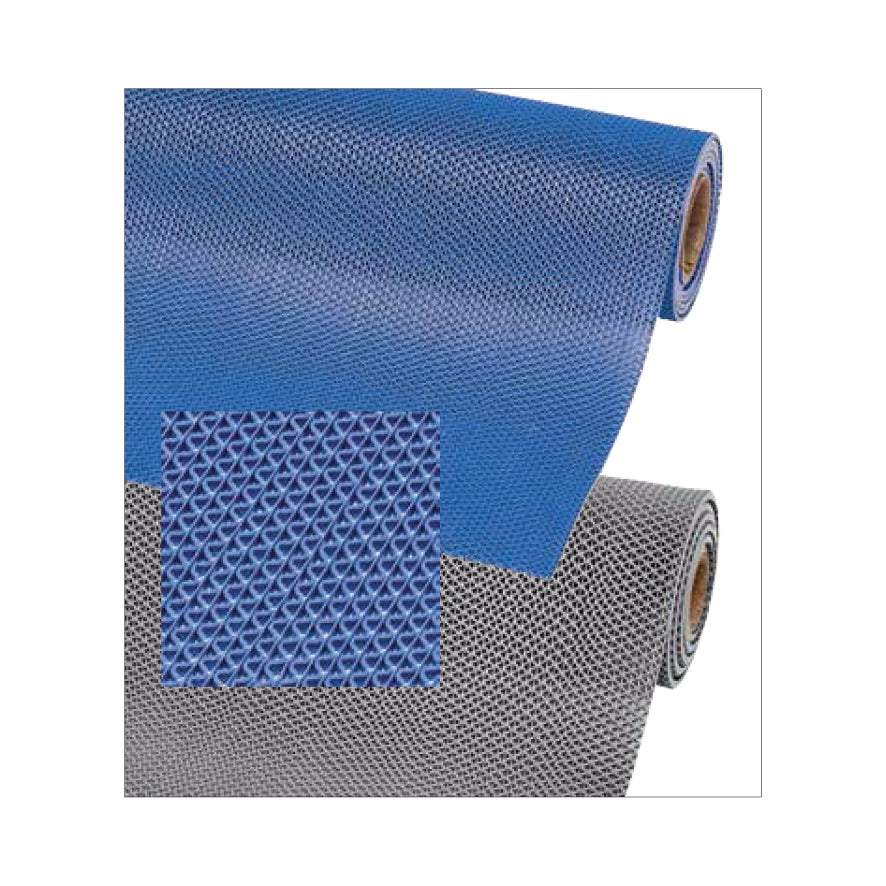 Gripwalker Lite, Hygienematte für feuchte Bereiche. Antibakterielle PVC-Gittermatte, 5.3 mm Höhe, Gewicht 3.6 kg pro m2. grau. B/L 90 cm x 12.2 m. 40 kg