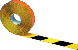 Bodenmarkierband Perma-Stripe, gelb-schwarz, selbstklebend, 1 mm, Breite 75 mm, Länge 10 m