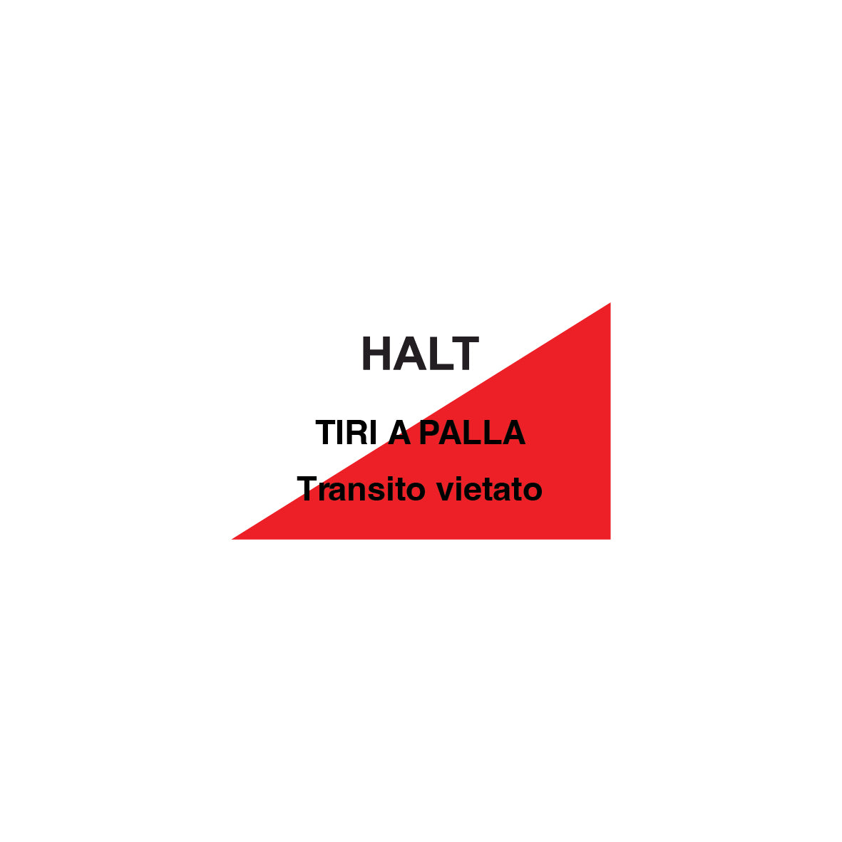 Schiessgefahr, 7.0052, ital., Halt Tiri a Palle,  40/25 cm, HIP R2 reflektierend