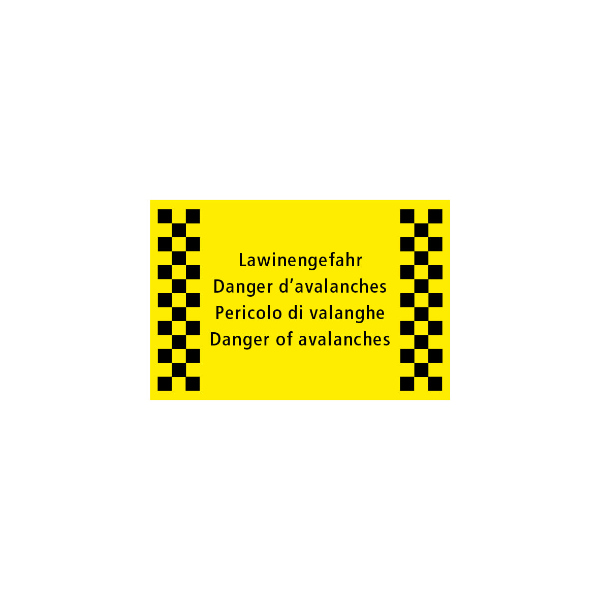 SKUS Gefahrensignal, 1.0015.1, fluoreszierend gelb, Logo Lawinengefahr, 60 /40 cm, Alu Composite 3 mm