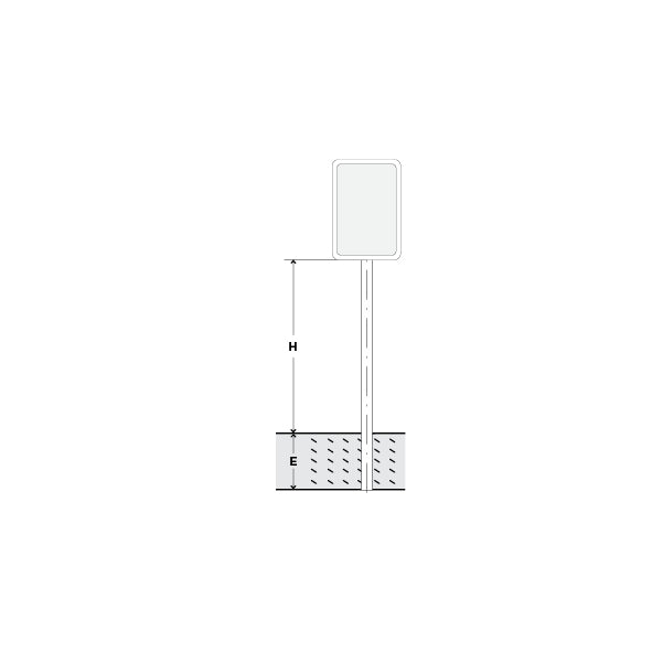 Signalträger 4-Eck, Standrohr, 50/100 cm, H = 50 cm, E = 50 cm