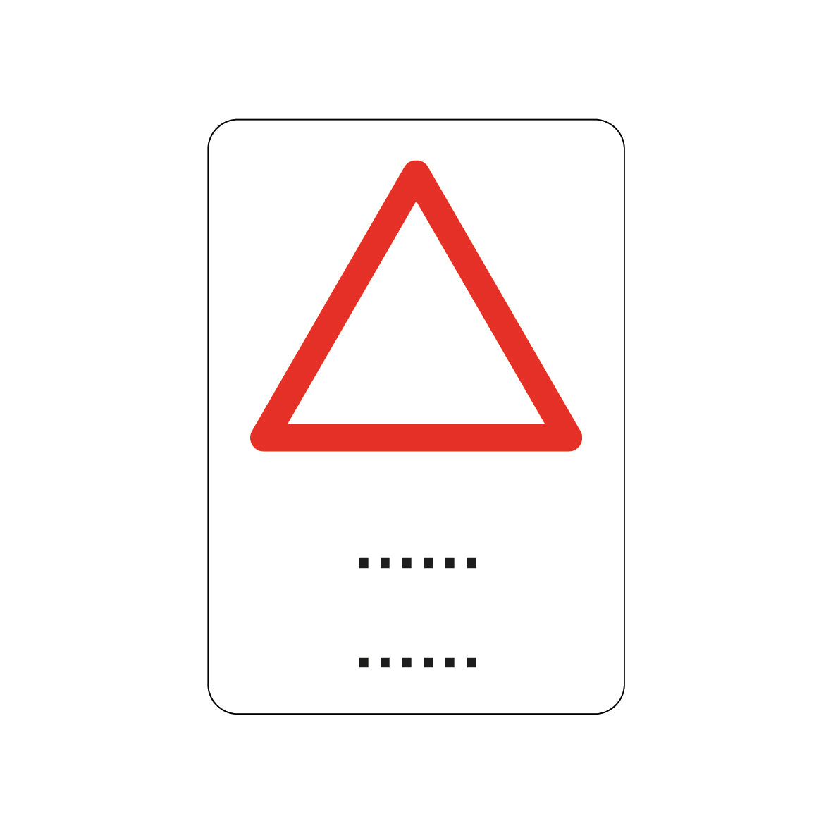 Kombisignal Gefahrensignale, Alu 2 mm, R2, 50/70 cm, oben Logo: 1.01 - 1.31, unten Text gemäss Angaben: „...“