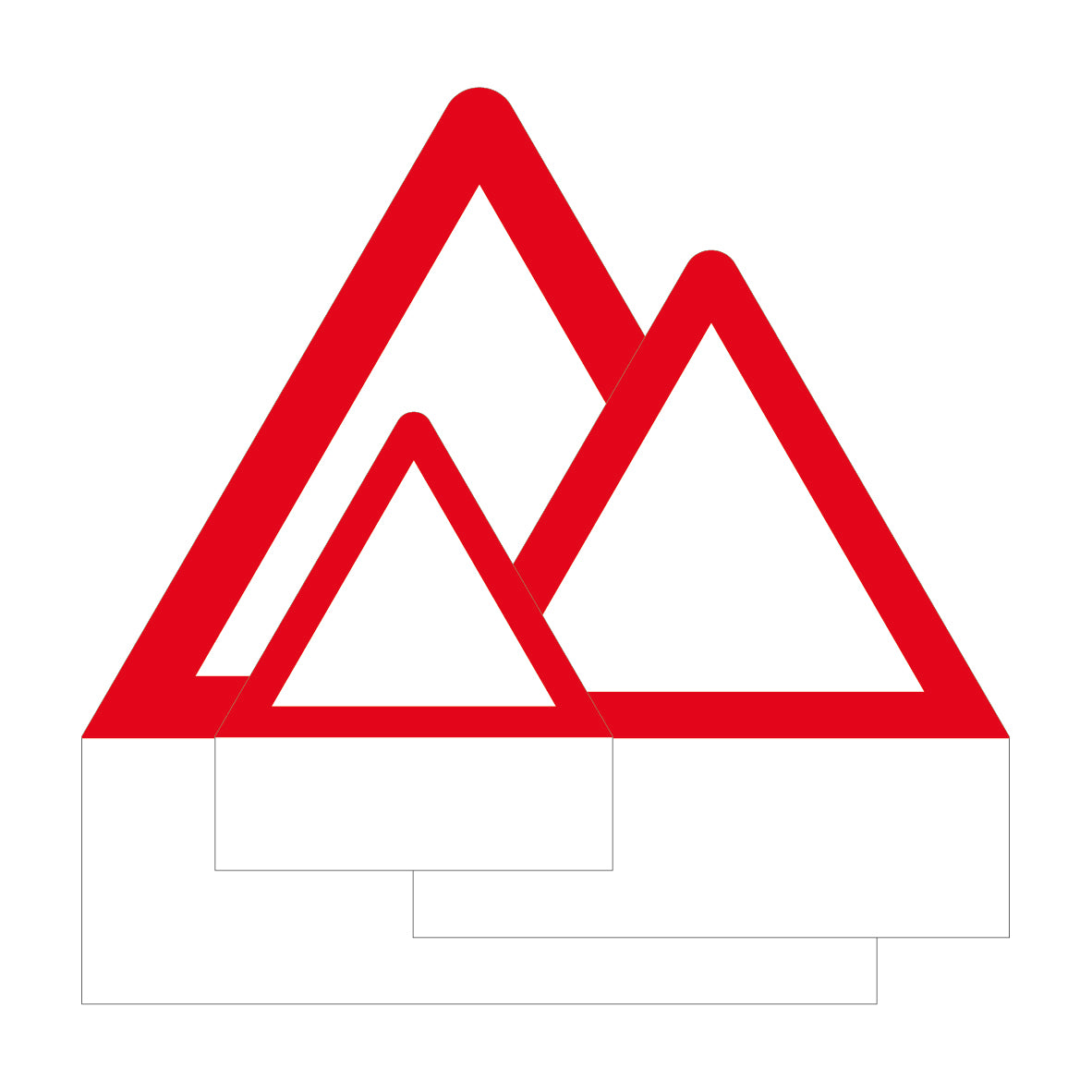 Kombisignal Gefahrensignale, 60/60/60+20 cm, DG3, Logo + Text nach Wunsch